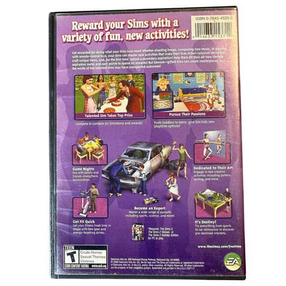 The Sims 2 FreeTime PC 2-Disc Expansion Pack EA 2008 Windows CD-ROM Complete - Picture 2 of 6